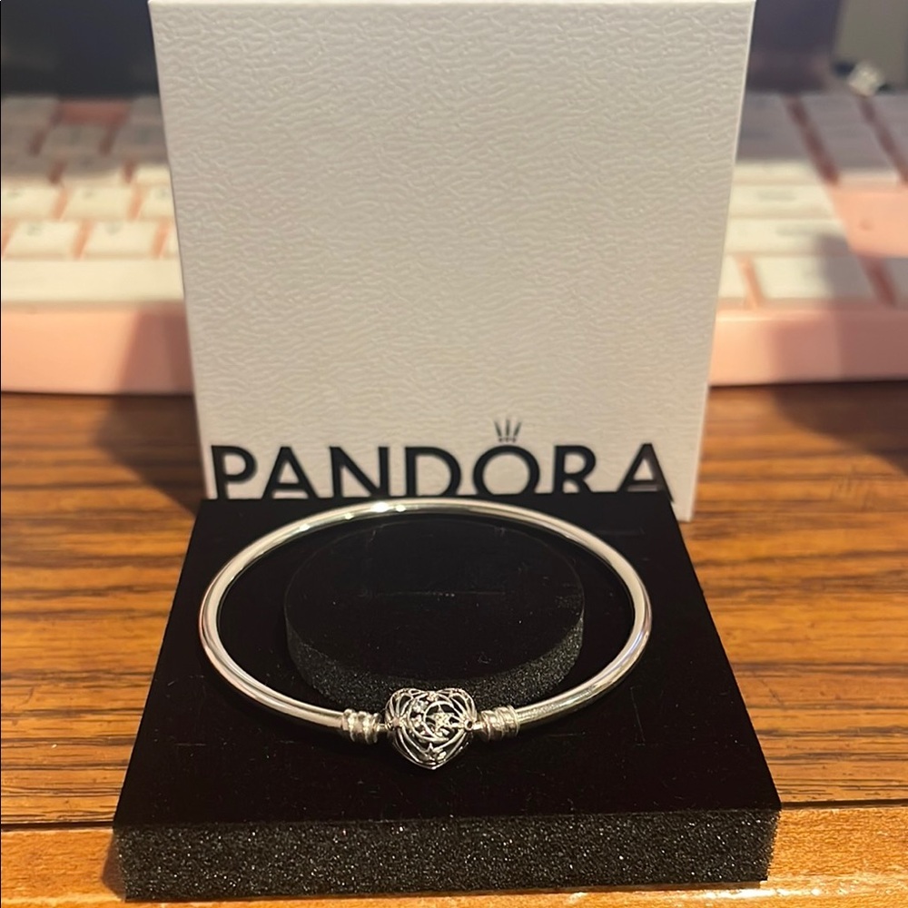 Pandora Silver Heart Charm Bracelet